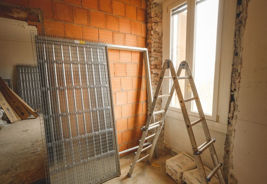 ladder in building undergoing refurbishment