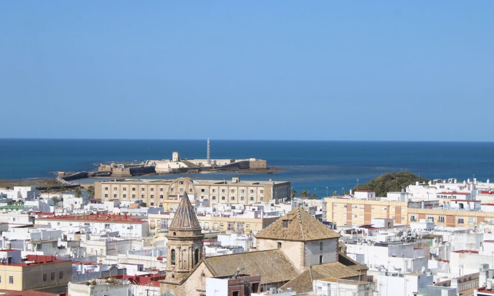 cadiz urban skyline against clear sky
