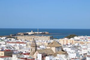 cadiz urban skyline against clear sky