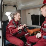 paramedics inside an ambulance